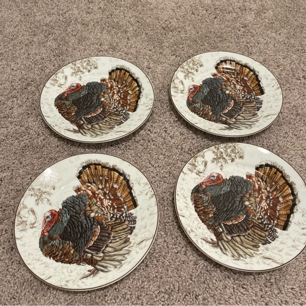 Williams Sonoma Turkey Salad Plates - 4 available - price is for all 4